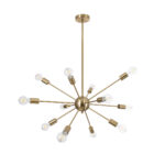 GLOBOSTAR® MILANO 01485 Μοντέρνο Φωτιστικό Οροφής με Ντουί 12 x E27 AC 220-240V IP20 - Χρυσό - Μ80 x Π80 x Υ80cm - Image 2