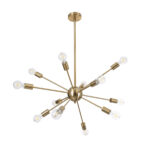 GLOBOSTAR® MILANO 01485 Μοντέρνο Φωτιστικό Οροφής με Ντουί 12 x E27 AC 220-240V IP20 - Χρυσό - Μ80 x Π80 x Υ80cm - Image 4