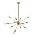 GLOBOSTAR® MILANO 01485 Μοντέρνο Φωτιστικό Οροφής με Ντουί 12 x E27 AC 220-240V IP20 - Χρυσό - Μ80 x Π80 x Υ80cm - Image 5