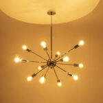 GLOBOSTAR® MILANO 01487 Μοντέρνο Φωτιστικό Οροφής με Ντουί 12 x E27 AC 220-240V IP20 - Ασημί - Μ80 x Π80 x Υ80cm - Image 3