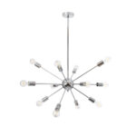 GLOBOSTAR® MILANO 01487 Μοντέρνο Φωτιστικό Οροφής με Ντουί 12 x E27 AC 220-240V IP20 - Ασημί - Μ80 x Π80 x Υ80cm - Image 5