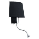 GLOBOSTAR® ELEGANT 01492 Μοντέρνο Φωτιστικό Τοίχου - Απλίκα Ξενοδοχείου Reading Light με Ντουί 1 x E27 LED 3W 360lm 36° AC 220-240V IP20 Θερμό Λευκό 2700K - Bridgelux COB Chip - Χρώμιο & Μαύρο - Μ26 x Π16.5 x Υ33cm - 2 Χρόνια Εγγύηση - Image 4