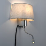 GLOBOSTAR® ELEGANT 01493 Μοντέρνο Φωτιστικό Τοίχου - Απλίκα Ξενοδοχείου Reading Light με Ντουί 1 x E27 LED 3W 360lm 36° AC 220-240V IP20 Θερμό Λευκό 2700K - Bridgelux COB Chip - Ασημί & Λευκό - Μ26 x Π16.5 x Υ33cm - 2 Χρόνια Εγγύηση - Image 3
