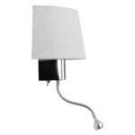 GLOBOSTAR® ELEGANT 01493 Μοντέρνο Φωτιστικό Τοίχου - Απλίκα Ξενοδοχείου Reading Light με Ντουί 1 x E27 LED 3W 360lm 36° AC 220-240V IP20 Θερμό Λευκό 2700K - Bridgelux COB Chip - Ασημί & Λευκό - Μ26 x Π16.5 x Υ33cm - 2 Χρόνια Εγγύηση - Image 4