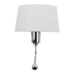 GLOBOSTAR® ELEGANT 01493 Μοντέρνο Φωτιστικό Τοίχου - Απλίκα Ξενοδοχείου Reading Light με Ντουί 1 x E27 LED 3W 360lm 36° AC 220-240V IP20 Θερμό Λευκό 2700K - Bridgelux COB Chip - Ασημί & Λευκό - Μ26 x Π16.5 x Υ33cm - 2 Χρόνια Εγγύηση - Image 5