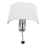 GLOBOSTAR® ELEGANT 01493 Μοντέρνο Φωτιστικό Τοίχου - Απλίκα Ξενοδοχείου Reading Light με Ντουί 1 x E27 LED 3W 360lm 36° AC 220-240V IP20 Θερμό Λευκό 2700K - Bridgelux COB Chip - Ασημί & Λευκό - Μ26 x Π16.5 x Υ33cm - 2 Χρόνια Εγγύηση - Image 6