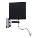 GLOBOSTAR® ELEGANT 01494 Μοντέρνο Φωτιστικό Τοίχου - Απλίκα Ξενοδοχείου Reading Light με Ντουί 1 x E27 LED 3W 270lm 36° AC 220-240V IP20 Θερμό Λευκό 2700K - CREE XPE Chip - Ασημί & Μαύρο - Μ17 x Π21 x Υ43cm - 2 Χρόνια Εγγύηση - Image 4