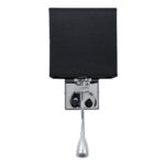 GLOBOSTAR® ELEGANT 01494 Μοντέρνο Φωτιστικό Τοίχου - Απλίκα Ξενοδοχείου Reading Light με Ντουί 1 x E27 LED 3W 270lm 36° AC 220-240V IP20 Θερμό Λευκό 2700K - CREE XPE Chip - Ασημί & Μαύρο - Μ17 x Π21 x Υ43cm - 2 Χρόνια Εγγύηση - Image 5