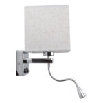 GLOBOSTAR® ELEGANT 01495 Μοντέρνο Φωτιστικό Τοίχου - Απλίκα Ξενοδοχείου Reading Light με Ντουί 1 x E27 LED 3W 360lm 36° AC 220-240V IP20 Θερμό Λευκό 2700K - Bridgelux COB Chip - Χρώμιο & Λευκό - Μ17 x Π21 x Υ43cm - 2 Χρόνια Εγγύηση - Image 4