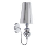 GLOBOSTAR® LAURA 01498 Μοντέρνο Φωτιστικό Τοίχου - Απλίκα με Ντουί 1 x E27 AC 220-240V IP20 - Ασημί - Μ21 x Π15 x Y48cm - Image 4