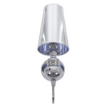 GLOBOSTAR® LAURA 01498 Μοντέρνο Φωτιστικό Τοίχου - Απλίκα με Ντουί 1 x E27 AC 220-240V IP20 - Ασημί - Μ21 x Π15 x Y48cm - Image 5