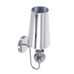 GLOBOSTAR® LAURA 01498 Μοντέρνο Φωτιστικό Τοίχου - Απλίκα με Ντουί 1 x E27 AC 220-240V IP20 - Ασημί - Μ21 x Π15 x Y48cm - Image 6