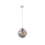 GLOBOSTAR® HARPER 01511 Μοντέρνο Κρεμαστό Φωτιστικό Οροφής με Ντουί 1 x E27 AC 220-240V IP20 - Διάφανο & Χάλκινο - Μ25 x Π25 x Υ30cm - Image 4