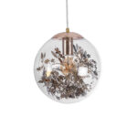 GLOBOSTAR® HARPER 01511 Μοντέρνο Κρεμαστό Φωτιστικό Οροφής με Ντουί 1 x E27 AC 220-240V IP20 - Διάφανο & Χάλκινο - Μ25 x Π25 x Υ30cm - Image 5