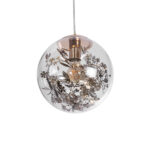 GLOBOSTAR® HARPER 01511 Μοντέρνο Κρεμαστό Φωτιστικό Οροφής με Ντουί 1 x E27 AC 220-240V IP20 - Διάφανο & Χάλκινο - Μ25 x Π25 x Υ30cm - Image 6