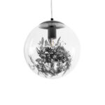 GLOBOSTAR® HARPER 01512 Μοντέρνο Κρεμαστό Φωτιστικό Οροφής με Ντουί 1 x E27 AC 220-240V IP20 - Διάφανο & Μαύρο - Μ25 x Π25 x Υ30cm - Image 2
