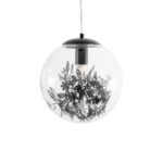 GLOBOSTAR® HARPER 01512 Μοντέρνο Κρεμαστό Φωτιστικό Οροφής με Ντουί 1 x E27 AC 220-240V IP20 - Διάφανο & Μαύρο - Μ25 x Π25 x Υ30cm - Image 5