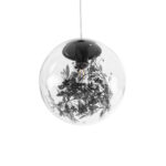 GLOBOSTAR® HARPER 01512 Μοντέρνο Κρεμαστό Φωτιστικό Οροφής με Ντουί 1 x E27 AC 220-240V IP20 - Διάφανο & Μαύρο - Μ25 x Π25 x Υ30cm - Image 6