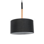 GLOBOSTAR® BRONX 01517 Μοντέρνο Κρεμαστό Φωτιστικό Οροφής με Ντουί 1 x E27 AC 220-240V IP20 - Μαύρο & Μπεζ - Μ35 x Π35 x Υ50cm - Image 2