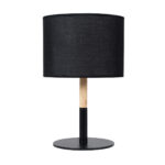 GLOBOSTAR® BRONX 01519 Μοντέρνο Επιτραπέζιο Φωτιστικό Πορτατίφ με Ντουί 1 x E27 AC 220-240V IP20 - Μαύρο & Μπεζ - Μ25 x Π25 x Υ40cm - Image 4