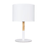 GLOBOSTAR® BRONX 01520 Μοντέρνο Επιτραπέζιο Φωτιστικό Πορτατίφ με Ντουί 1 x E27 AC 220-240V IP20 - Λευκό & Μπεζ - Μ25 x Π25 x Υ40cm - Image 4