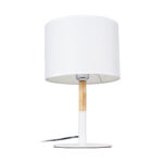 GLOBOSTAR® BRONX 01520 Μοντέρνο Επιτραπέζιο Φωτιστικό Πορτατίφ με Ντουί 1 x E27 AC 220-240V IP20 - Λευκό & Μπεζ - Μ25 x Π25 x Υ40cm - Image 5