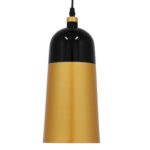 GLOBOSTAR® PALAZZO 01523 Μοντέρνο Κρεμαστό Φωτιστικό Οροφής με Ντουί 1 x E27 AC 220-240V IP20 - Μαύρο & Χρυσό - Μ14 x Π14 x Υ34cm - Image 5