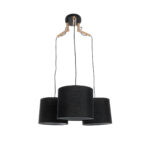 GLOBOSTAR® RAMSON 01525 Μοντέρνο Κρεμαστό Φωτιστικό Οροφής με Ντουί 3 x E27 AC 220-240V IP20 - Μαύρο & Μπεζ - Μ65 x Π65 x Υ20cm - Image 2