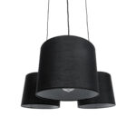 GLOBOSTAR® RAMSON 01525 Μοντέρνο Κρεμαστό Φωτιστικό Οροφής με Ντουί 3 x E27 AC 220-240V IP20 - Μαύρο & Μπεζ - Μ65 x Π65 x Υ20cm - Image 5