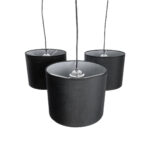 GLOBOSTAR® RAMSON 01525 Μοντέρνο Κρεμαστό Φωτιστικό Οροφής με Ντουί 3 x E27 AC 220-240V IP20 - Μαύρο & Μπεζ - Μ65 x Π65 x Υ20cm - Image 6