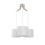 GLOBOSTAR® RAMSON 01526 Μοντέρνο Κρεμαστό Φωτιστικό Οροφής με Ντουί 3 x E27 AC 220-240V IP20 - Λευκό & Μπεζ - Μ65 x Π65 x Υ20cm - Image 2