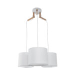 GLOBOSTAR® RAMSON 01526 Μοντέρνο Κρεμαστό Φωτιστικό Οροφής με Ντουί 3 x E27 AC 220-240V IP20 - Λευκό & Μπεζ - Μ65 x Π65 x Υ20cm - Image 4