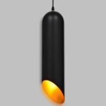GLOBOSTAR® CARSON 01528 Μοντέρνο Κρεμαστό Φωτιστικό Οροφής με Ντουί 1 x E27 AC 220-240V IP20 - Μαύρο & Χρυσό - Μ12 x Π12 x Υ52cm - Image 2