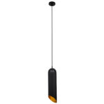 GLOBOSTAR® CARSON 01528 Μοντέρνο Κρεμαστό Φωτιστικό Οροφής με Ντουί 1 x E27 AC 220-240V IP20 - Μαύρο & Χρυσό - Μ12 x Π12 x Υ52cm - Image 3