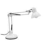 GLOBOSTAR® DESK 01539 Μοντέρνο Επιτραπέζιο Φωτιστικό Πορτατίφ με Ντουί 1 x E27 AC 220-240V IP20 - Λευκό - Μ15 x Π15 x Υ67cm - Image 3