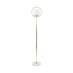 GLOBOSTAR® VERSAILLES 01541 Μοντέρνο Επιδαπέδιο Φωτιστικό με Ντουί 1 x E27 AC 220-240V IP20 - Χρυσό & Λευκό - Μ25 x Π25 x Υ150cm - Image 2