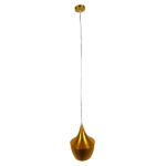 GLOBOSTAR® SHANGHAI 01544 Μοντέρνο Κρεμαστό Φωτιστικό Οροφής με Ντουί 1 x E27 AC 220-240V IP20 - Χρυσό Πλατίνα - Μ24 x Π24 x Υ30cm - Image 2