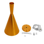 GLOBOSTAR® SHANGHAI 01546 Μοντέρνο Κρεμαστό Φωτιστικό Οροφής με Ντουί 1 x E27 AC 220-240V IP20 - Χρυσό - Μ18 x Π18 x Υ38.5cm - Image 5