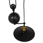 GLOBOSTAR® CARILO 01549 Vintage Κρεμαστό Φωτιστικό Οροφής με Ντουί 1 x E27 AC 220-240V IP20 - Μαύρο & Χρυσό - Μ32 x Π26 x Υ120cm - Image 5