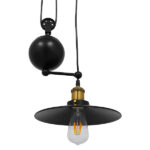 GLOBOSTAR® CARILO 01550 Vintage Κρεμαστό Φωτιστικό Οροφής με Ντουί 2 x E27 AC 220-240V IP20 - Μαύρο & Χρυσό - Μ72 x Π26 x Υ120cm - Image 6