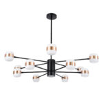 GLOBOSTAR® ORNATE 01553 Μοντέρνο Φωτιστικό Οροφής LED 104W 8320lm 360° AC 220-240V IP20 Φυσικό Λευκό 4500K - Lumileds SMD Chip - Μαύρο & Χάλκινο - Μ65 x Π65 x Υ70cm - 2 Χρόνια Εγγύηση - Image 2