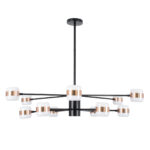 GLOBOSTAR® ORNATE 01553 Μοντέρνο Φωτιστικό Οροφής LED 104W 8320lm 360° AC 220-240V IP20 Φυσικό Λευκό 4500K - Lumileds SMD Chip - Μαύρο & Χάλκινο - Μ65 x Π65 x Υ70cm - 2 Χρόνια Εγγύηση - Image 4