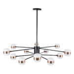 GLOBOSTAR® ORNATE 01553 Μοντέρνο Φωτιστικό Οροφής LED 104W 8320lm 360° AC 220-240V IP20 Φυσικό Λευκό 4500K - Lumileds SMD Chip - Μαύρο & Χάλκινο - Μ65 x Π65 x Υ70cm - 2 Χρόνια Εγγύηση - Image 5