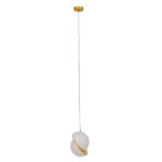 GLOBOSTAR® HUDSON 01554 Μοντέρνο Κρεμαστό Φωτιστικό Οροφής με Ντουί 1 x E27 AC 220-240V IP20 - Λευκό & Χρυσό - Μ20 x Π20 x Υ25cm - Image 2