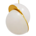 GLOBOSTAR® HUDSON 01554 Μοντέρνο Κρεμαστό Φωτιστικό Οροφής με Ντουί 1 x E27 AC 220-240V IP20 - Λευκό & Χρυσό - Μ20 x Π20 x Υ25cm - Image 4