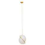 GLOBOSTAR® HUDSON 01555 Μοντέρνο Κρεμαστό Φωτιστικό Οροφής με Ντουί 1 x E27 AC 220-240V IP20 - Λευκό & Χρυσό - Μ30 x Π30 x Υ34cm - Image 2