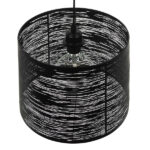 GLOBOSTAR® ACCADEMIA 01556 Μοντέρνο Κρεμαστό Φωτιστικό Οροφής με Ντουί 1 x E27 AC 220-240V IP20 - Μαύρο - Μ35 x Π35 x Υ25cm - Image 5