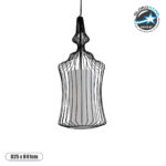 GLOBOSTAR® LILY 01559 Vintage Κρεμαστό Φωτιστικό Οροφής με Ντουί 1 x E27 AC 220-240V IP20 - Μαύρο & Λευκό - Μ25 x Π25 x Υ61cm