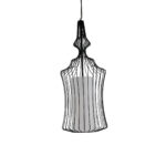 GLOBOSTAR® LILY 01559 Vintage Κρεμαστό Φωτιστικό Οροφής με Ντουί 1 x E27 AC 220-240V IP20 - Μαύρο & Λευκό - Μ25 x Π25 x Υ61cm - Image 4