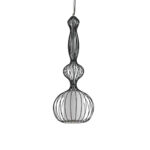 GLOBOSTAR® LILY 01560 Vintage Κρεμαστό Φωτιστικό Οροφής με Ντουί 1 x E27 AC 220-240V IP20 - Μαύρο & Λευκό - Μ25 x Π25 x Υ67cm - Image 2